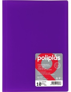 CARPETA Fº 40 FUNDAS SOLDADAS TRANSLUCIDAS VIOLETA